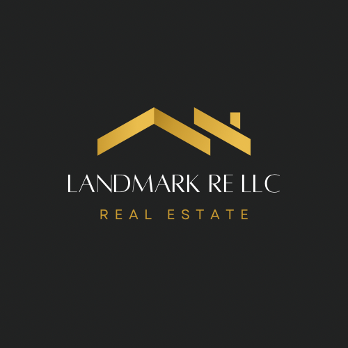 Landmark RE LLC real estate logo dark