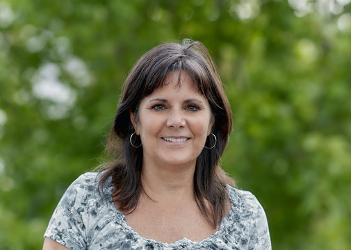 Mature woman smiling headshot