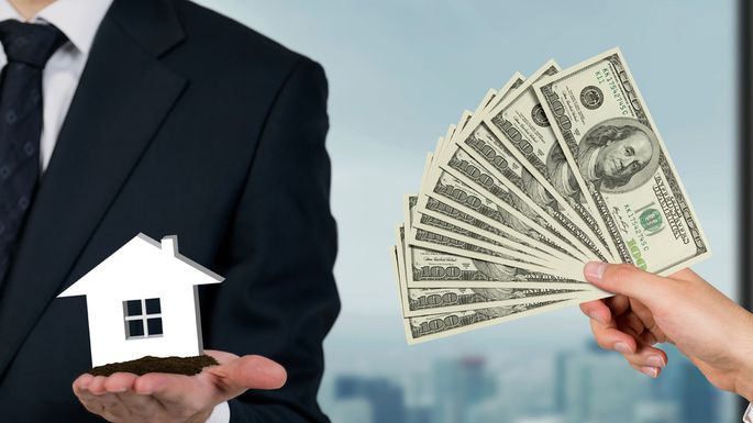 Money stack cash for house sale